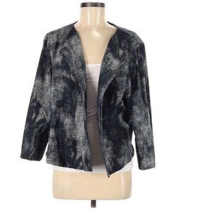 Ann Klein Blue Womens Jacket Blazer Size 16